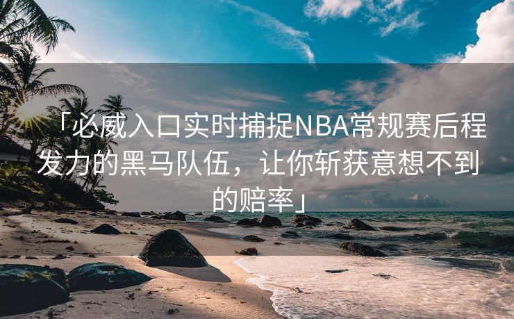 「必威入口实时捕捉NBA常规赛后程发力的黑马队伍，让你斩获意想不到的赔率」