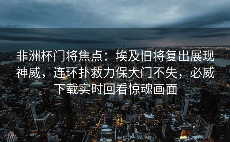 非洲杯门将焦点：埃及旧将复出展现神威，连环扑救力保大门不失，必威下载实时回看惊魂画面